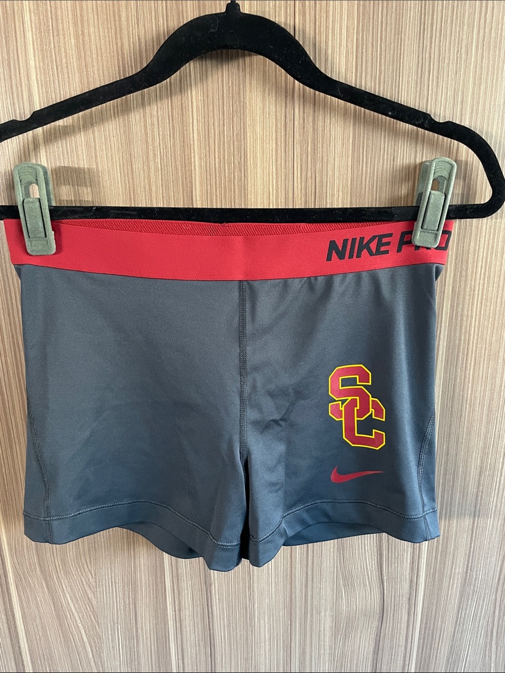 Nike Gray and Red USC Logo Dri-fit Shorts